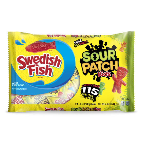 Sour Patch & Swedish Fish Halloween Variety Pack 115stk 1,7kg
