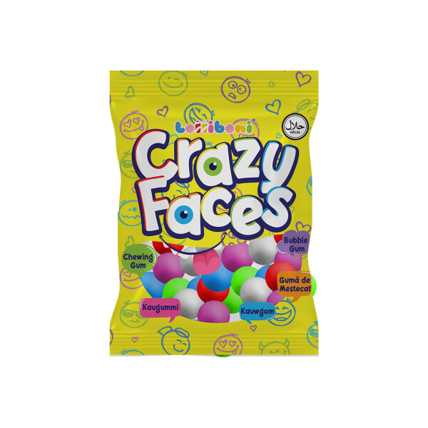 Crazy Faces Bubble Gum 80g