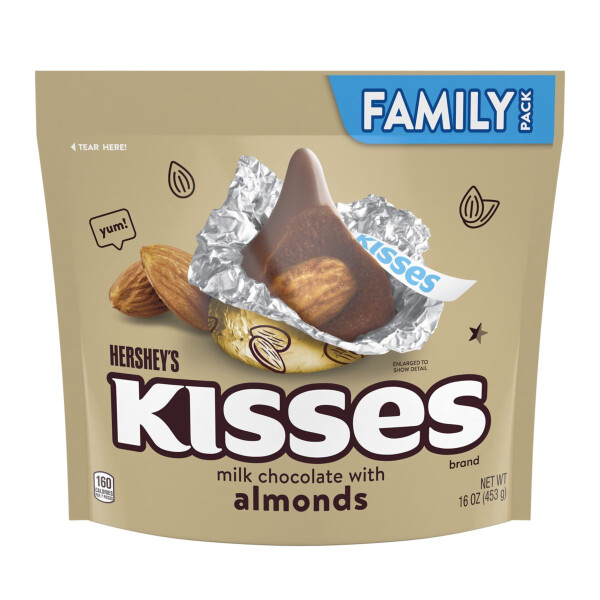 Hershey’s Kisses Milk Chocolate with Almonds 454g