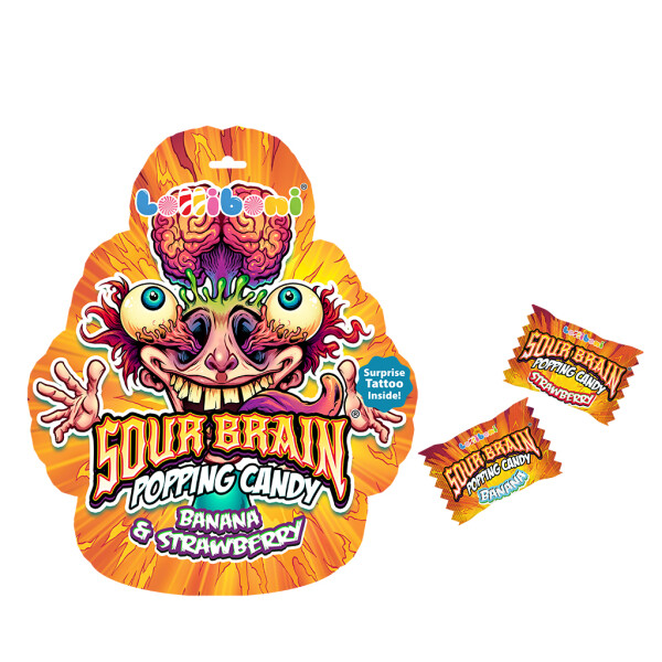 Sour Brain Popping Candy Banana & Strawberry 1,5g
