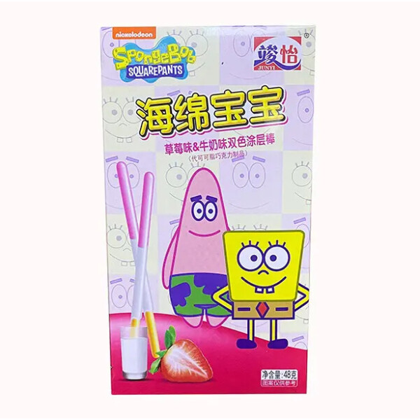 SpongeBob coated Stick Milk & Strawberry Flavour 48g