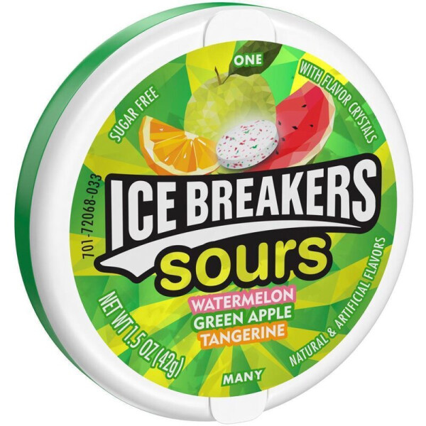 Ice Breakers Sour - Watermelon, Green Apple, Tangerine 42g